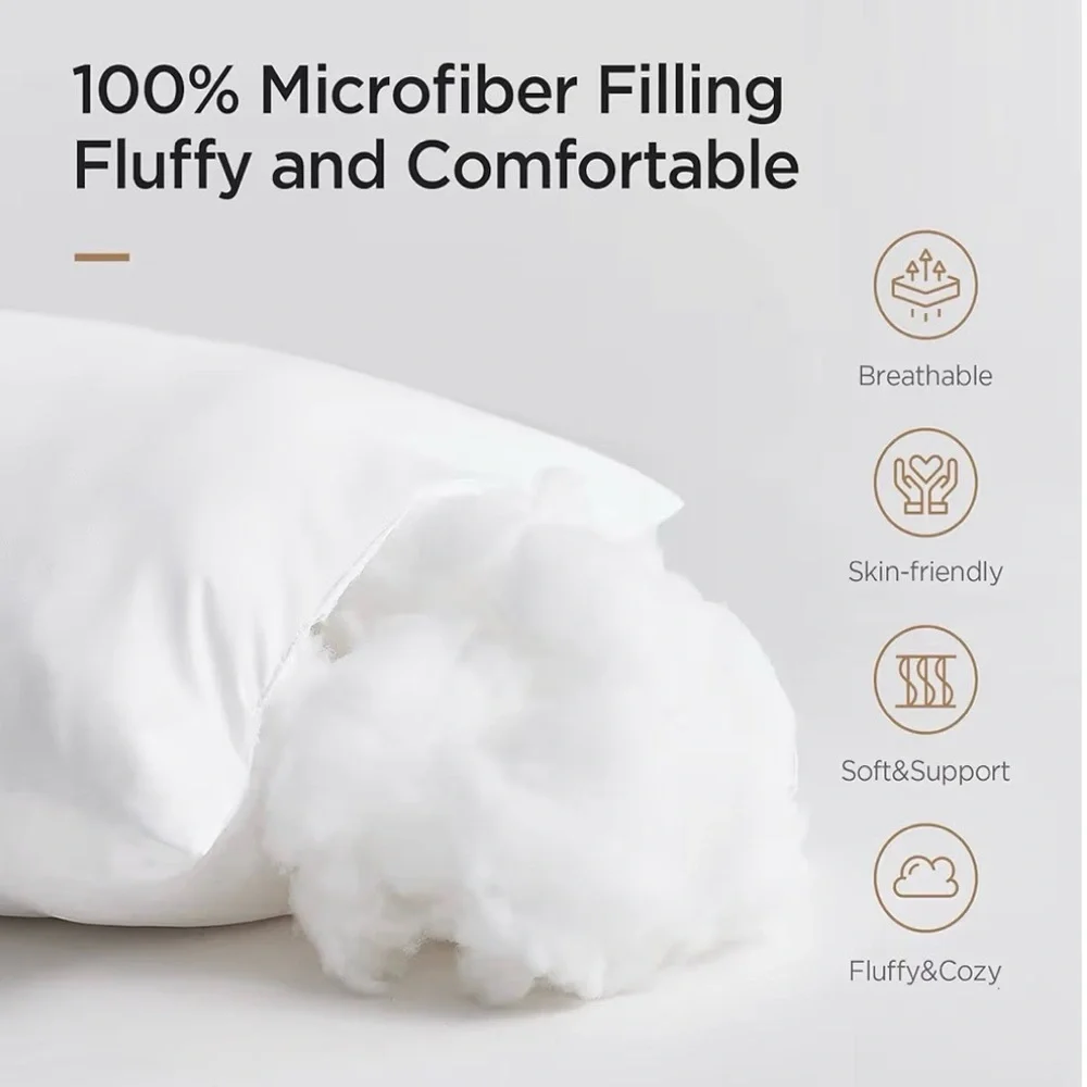 4 Pieces New in Vac-Sealed Pkging Premium 24” Square White Pillow Inserts Set